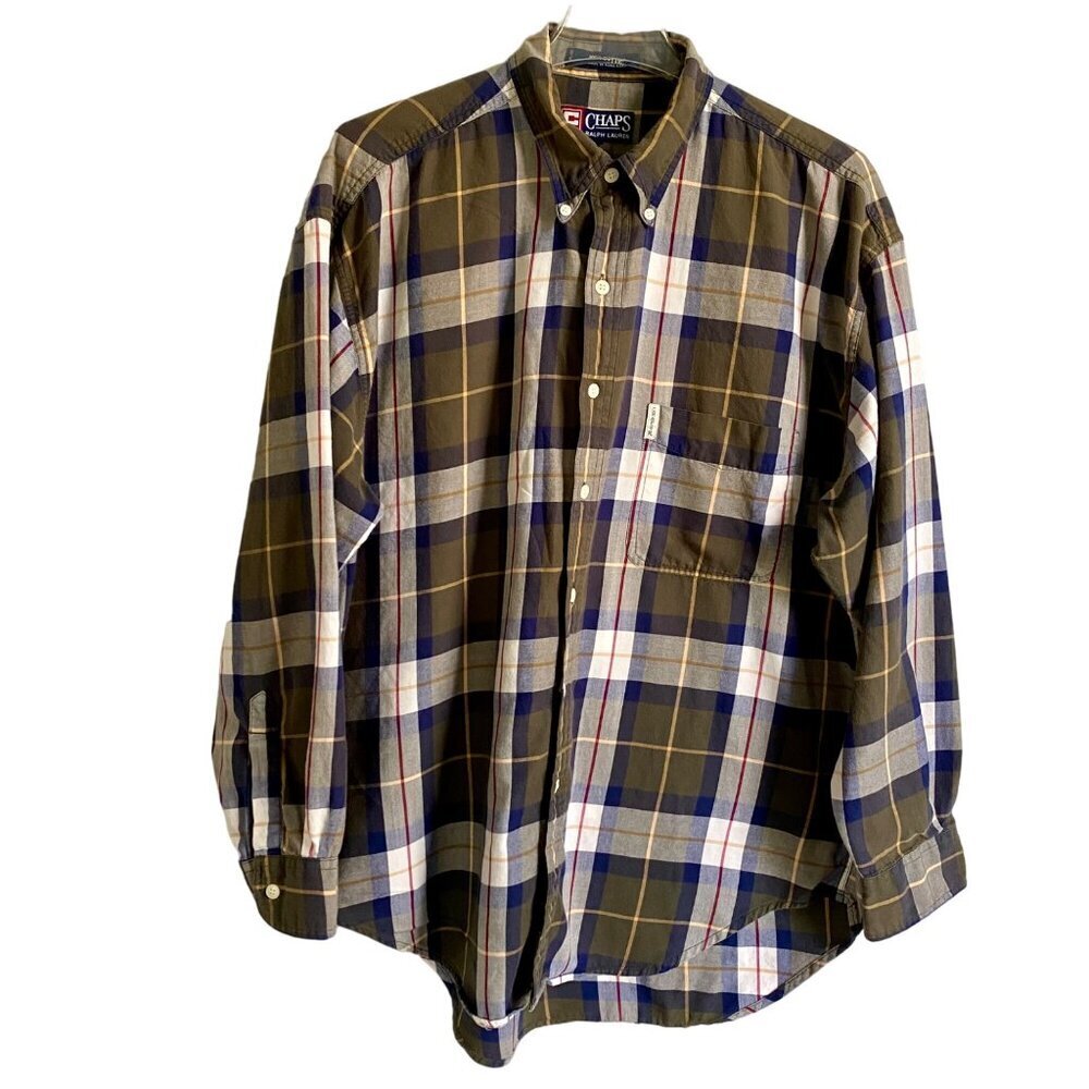 Chaps Ralph Lauren Men's Plaid Button Down Shirt Large